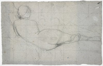 Nudo femminile reclinato e studio parziale di una seconda figura femminile, c.1855-60 da Thomas Couture